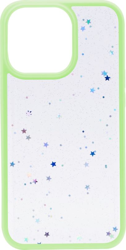 Kryt na mobil iWill Clear Glitter Star Phone Case pro iPhone 13 Pro Green