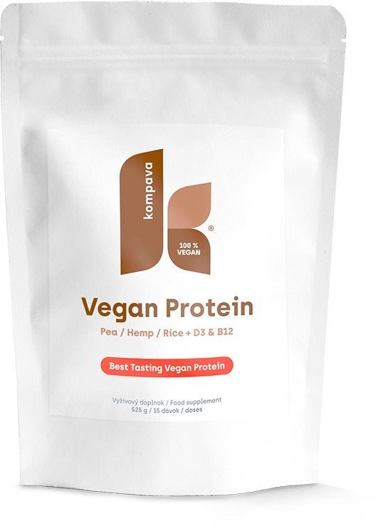 Protein Kompava Vegan Protein, 525 g, čokoláda-pomaranč