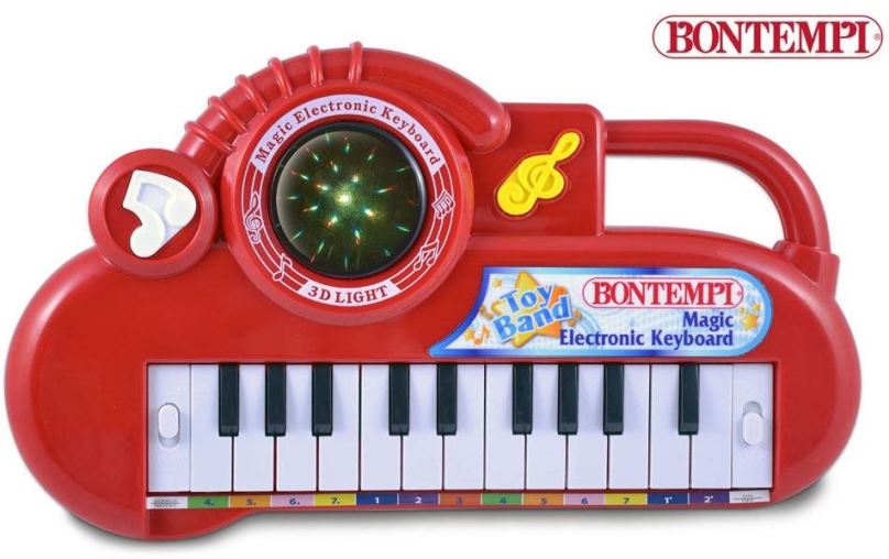 Dětské klávesy Bontempi Elektronické klávesy se světelnými efekty červené