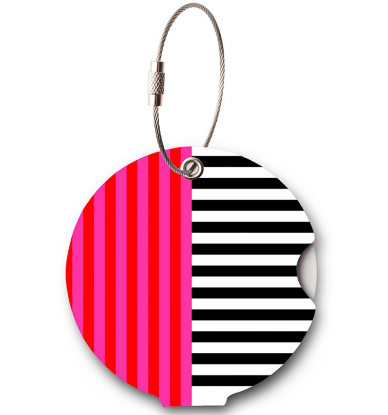 Jmenovka na kufr Addatag - Multi Stripes Pink