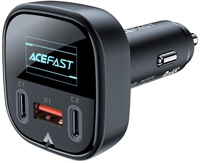 Nabíječka do auta ACEFAST Ultimate Car Charger (2x USB-C + USB-A) 100W OLED Display Black
