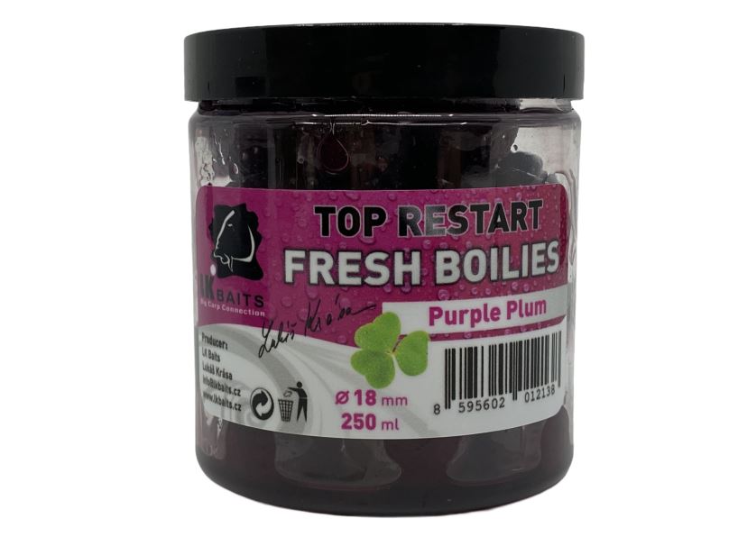 LK Baits Fresh Boilies Top Restart Purple Plum 250ml 18mm