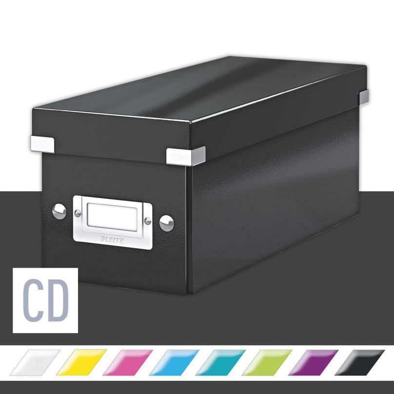 Archivační krabice LEITZ WOW Click & Store CD 14.3 x 13.6 x 35.2 cm, černá