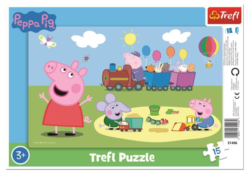 TREFL Puzzle Prasátko Peppa: Veselý vláček 15 dílků