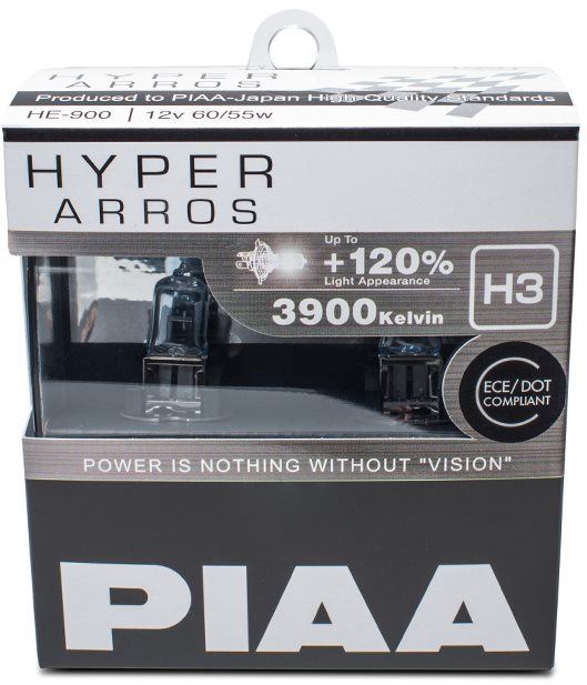 Autožárovka PIAA Hyper Arros 3900K H3 + 120% zvýšený jas, 2ks