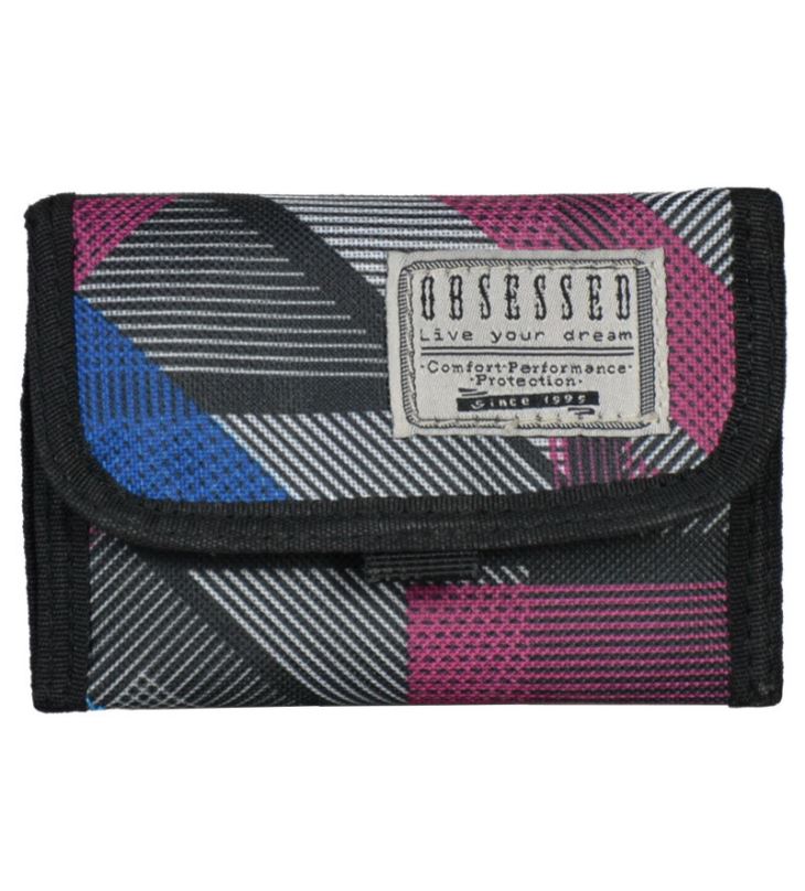 Peněženka textilní OBSESSED 6706 Dynamic - modrá/růžová