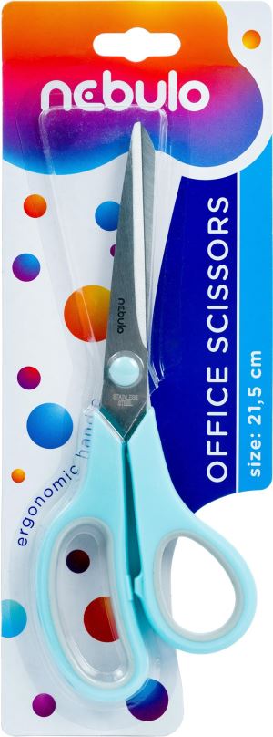 Kancelářské nůžky NEBULO 21.5 cm světle modré