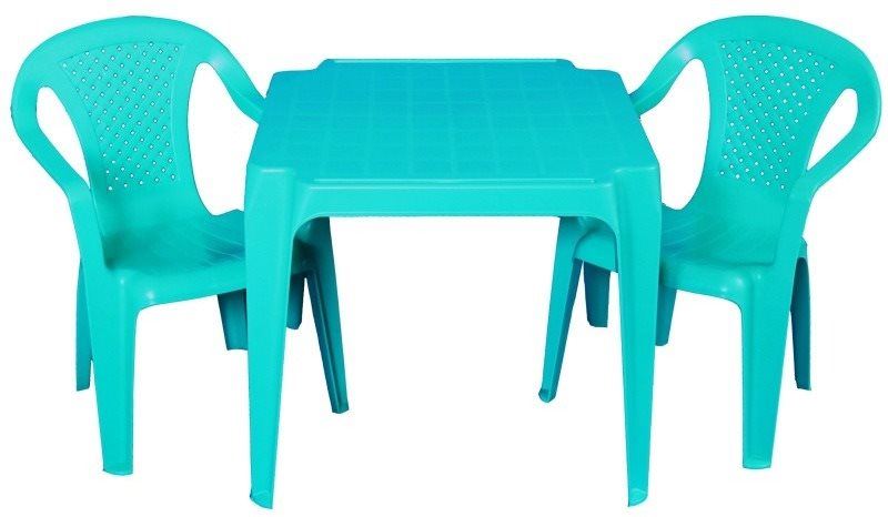 Dětský nábytek IPAE - sada zelená  2 židličky a stoleček