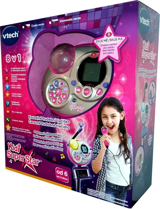 Dětský mikrofon Kidi Super Star - růžová CZ verze