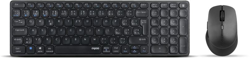 Set klávesnice a myši Rapoo 9700M set, šedý - CZ/SK