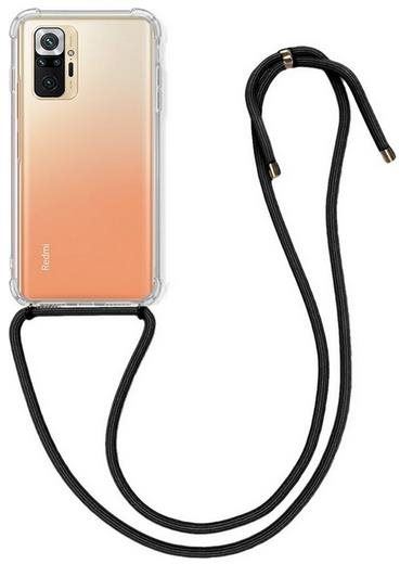 Kryt na mobil TopQ Xiaomi Redmi Note 10 Pro silikon s černou šňůrkou průhledný 61224