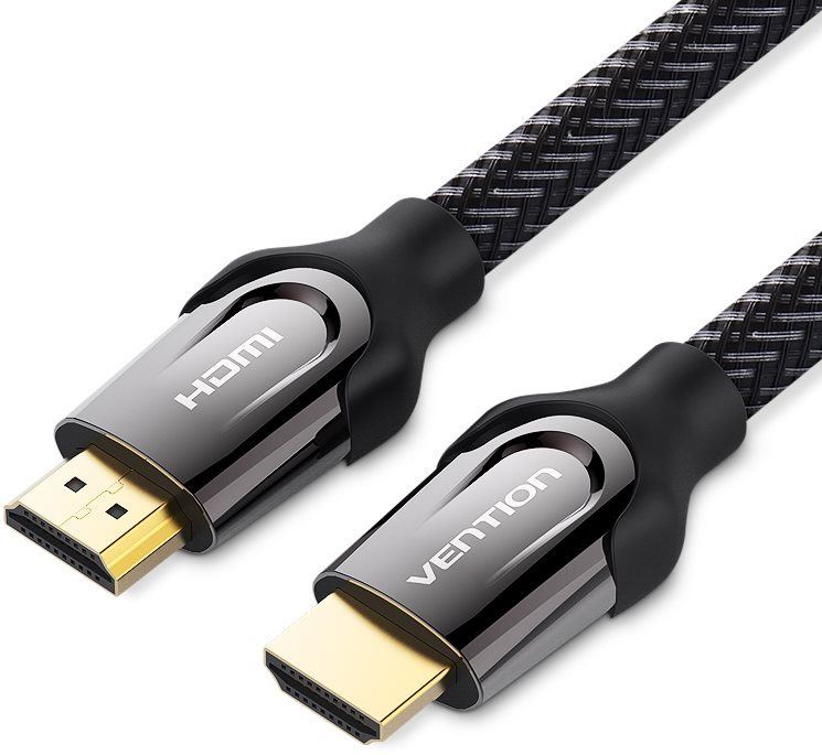 Video kabel Vention Nylon Braided HDMI 2.0 Cable 1.5m, propojovací, Black Metal Type