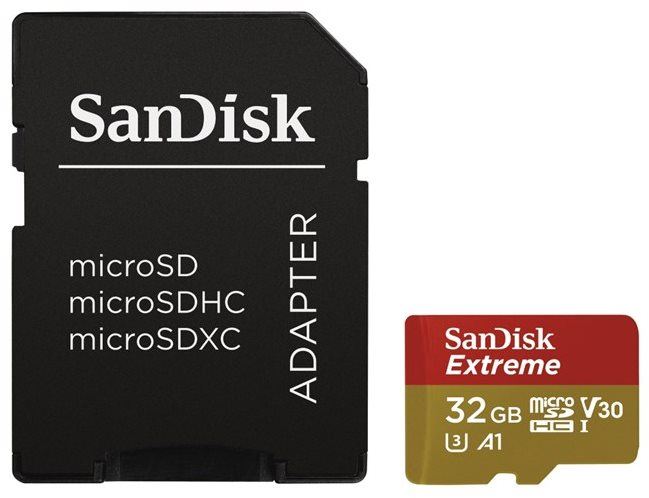 Paměťová karta SanDisk MicroSDHC 32GB Extreme + SD adaptér