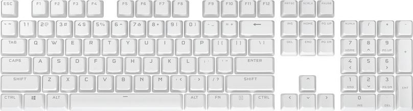 Náhradní klávesy Corsair PBT Double-shot Pro Keycaps Arctic White