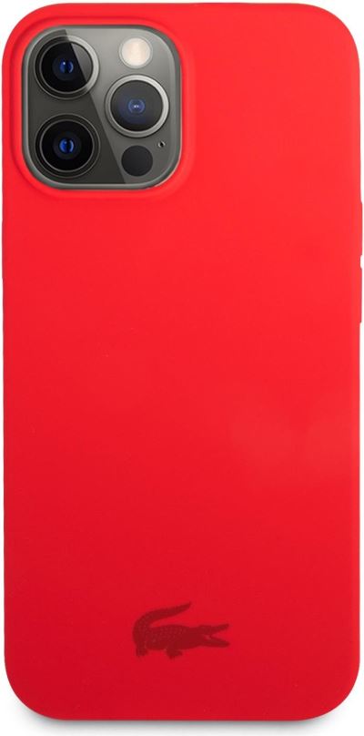 Kryt na mobil Lacoste Liquid Silicone Glossy Printing Logo Kryt pro Apple iPhone 13 Pro Red