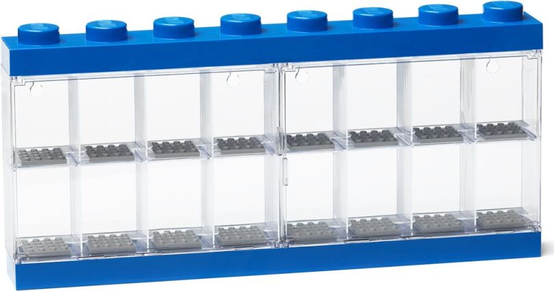 Úložný box LEGO sběratelská skříňka na 16 minifigurek - modrá