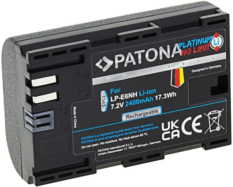 Baterie pro fotoaparát PATONA pro Canon LP-E6NH 2400mAh Li-Ion Platinum EOS R5/R6