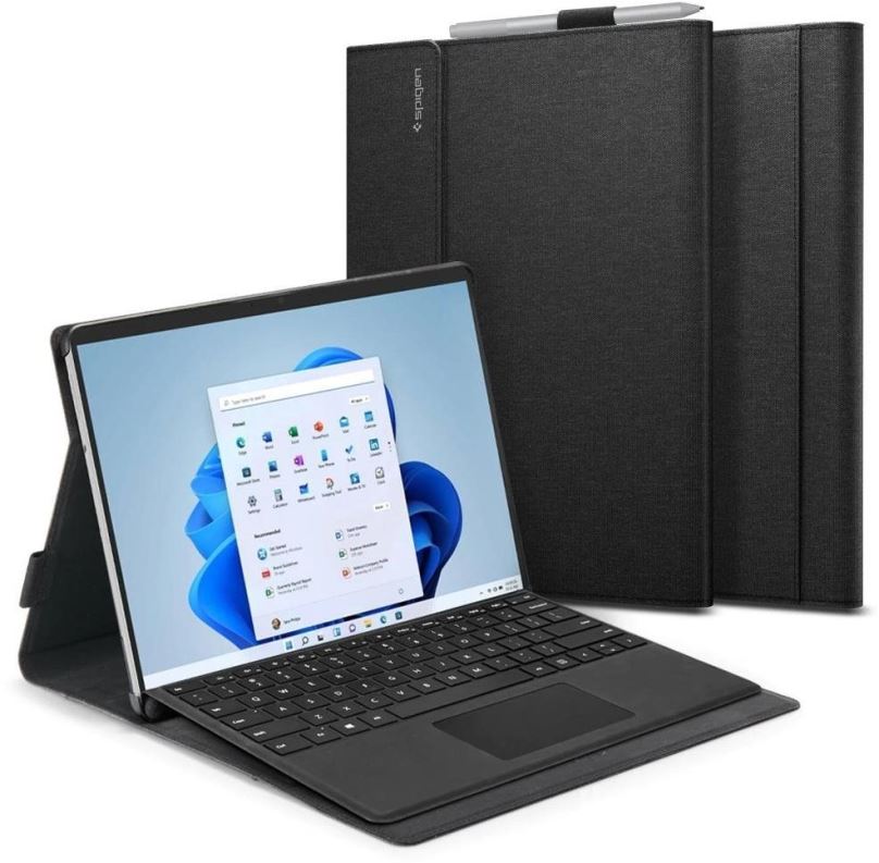 Pouzdro na notebook Spigen Stand Folio Black Microsoft Surface Pro 8/9