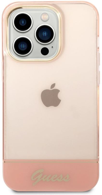 Kryt na mobil Guess PC/TPU Camera Outline Translucent Zadní Kryt pro iPhone 14 Pro Max Pink