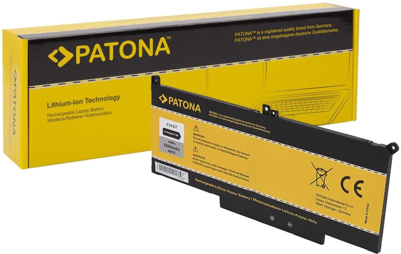 Baterie do notebooku PATONA pro ntb DELL Latitude E7270 / E7470 5800mAh Li-Pol 7,6V, F3YGT