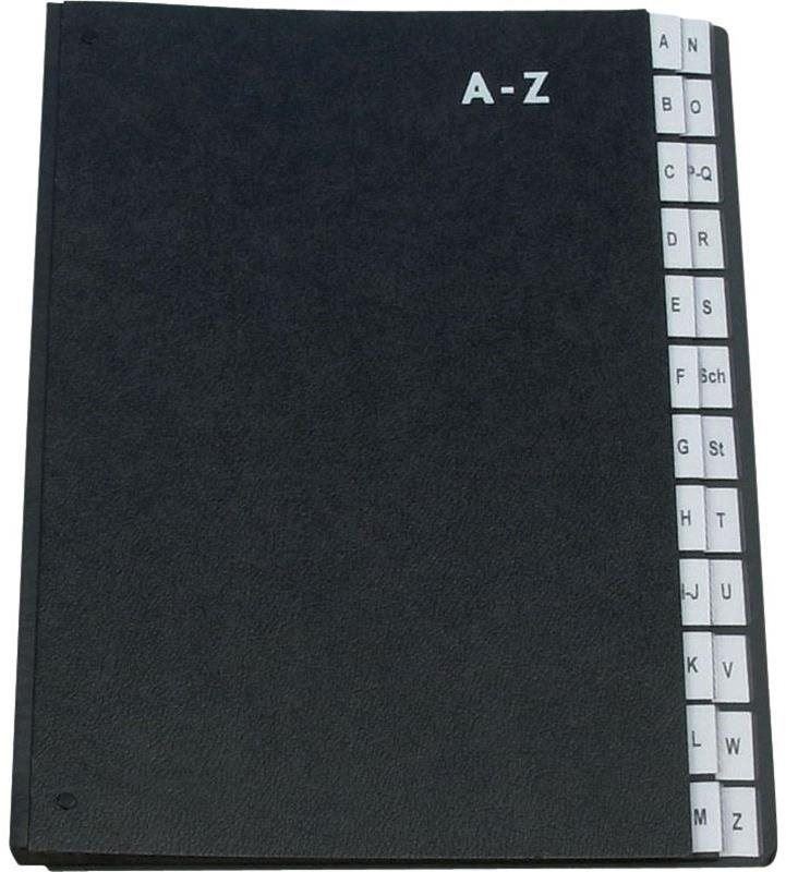 Desky na dokumenty Q-CONNECT A4, černá, A-Z