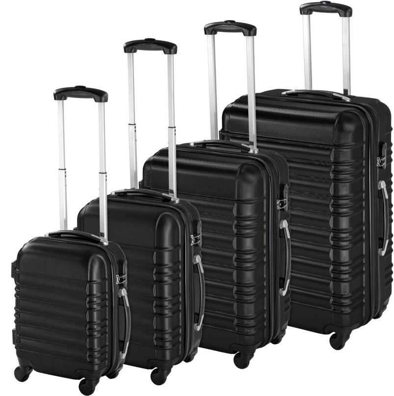 Sada kufrů Skořepinové cestovní kufry sada 4 ks černé