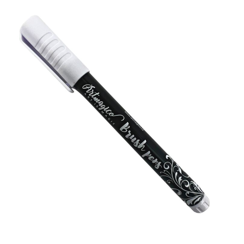 Artmagico Brush pens fixy akrylové Brush peny barvy: White