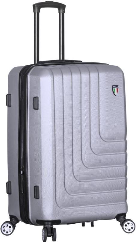 Cestovní kufr TUCCI T-0128/3 M ABS - stříbrná