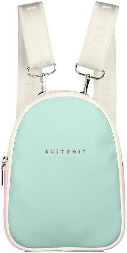 Městský batoh SUITSUIT BF-33020 mini Fabulous Fifties Mint & Pink, zelený