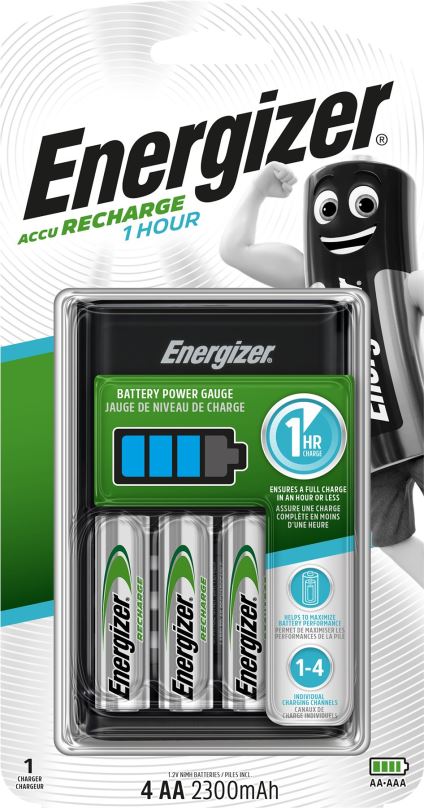 Nabíječka a náhradní baterie Energizer 1 hodinová nabíječka  + 4AA Extreme 2300 mAh