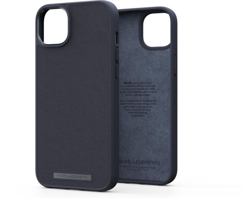 Kryt na mobil Njord iPhone 14 Plus Genuine Leather Case Black