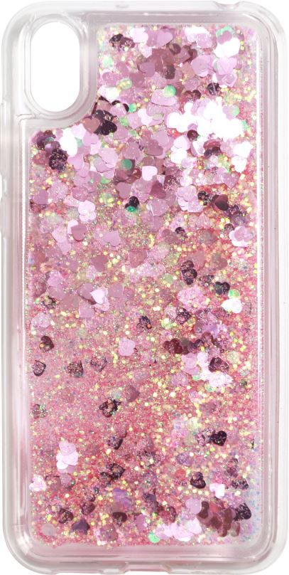 Kryt na mobil iWill Glitter Liquid Heart Case pro HUAWEI Y5 (2019) / Honor 8S Pink