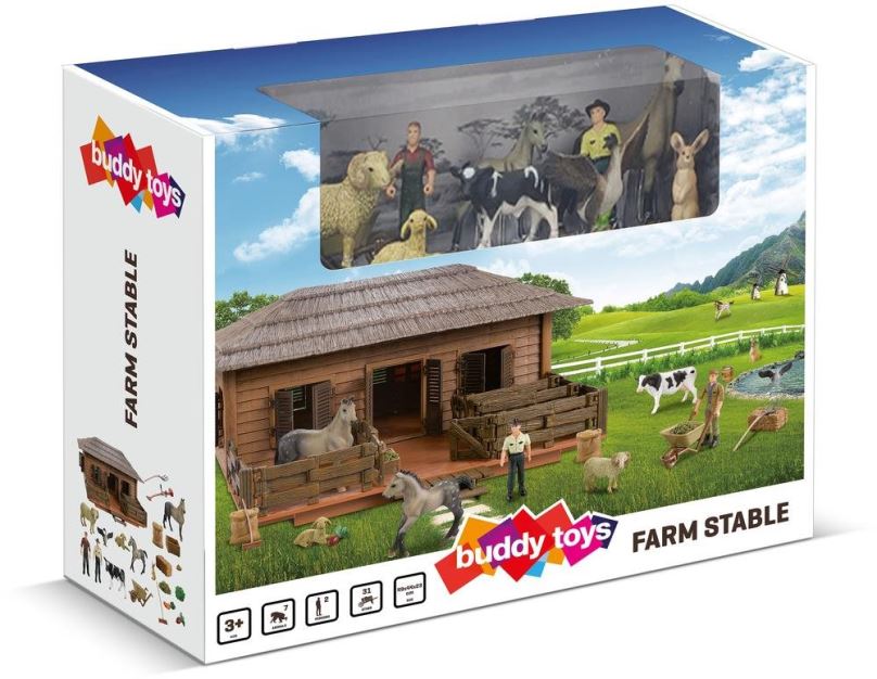 Set figurek a příslušenství Buddy Toys BGA 1041 Farma - stáj