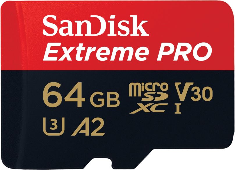 Paměťová karta SanDisk microSDXC 64GB Extreme PRO + Rescue PRO Deluxe + SD adaptér