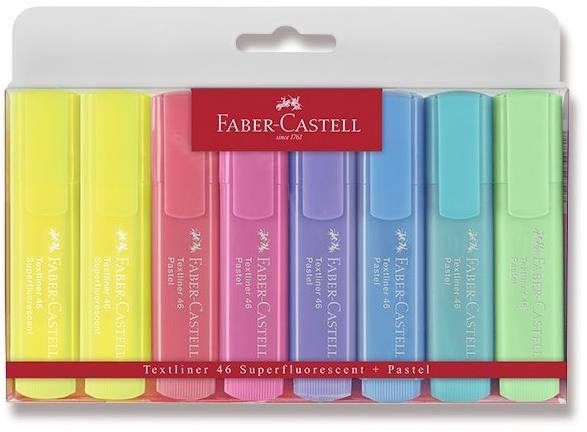 Zvýrazňovač FABER-CASTELL Textliner 1546 pastelové - sada 8 barev