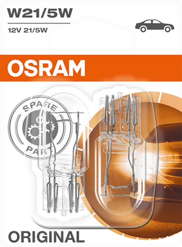 Autožárovka Osram Originál W21/5W, 12V, 21/5W, W3x16q, 2 kusy v balení