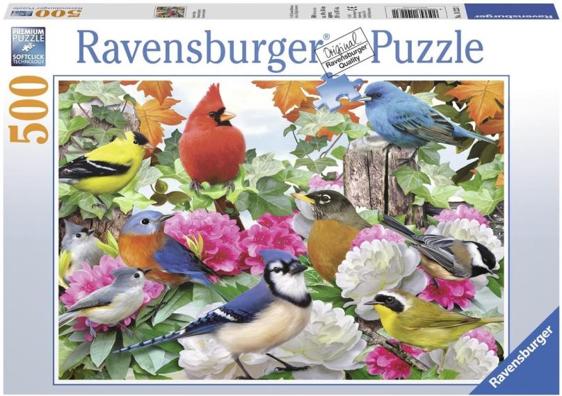 Puzzle Ravensburger puzzle 142231 Ptáci na zahradě 500 dílků