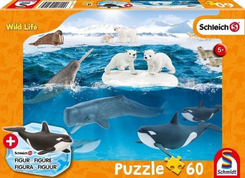 Puzzle Puzzle Schleich V Antarktidě 60 dílků + figurka Schleich