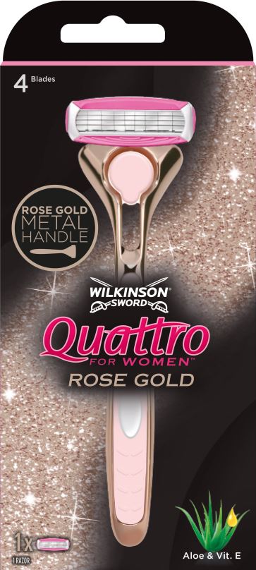 Dámský holicí strojek WILKINSON Quattro for Women Rose Gold + hlavice 1 ks