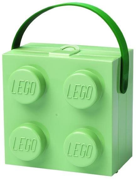 Svačinový box LEGO box s rukojetí - army zelená