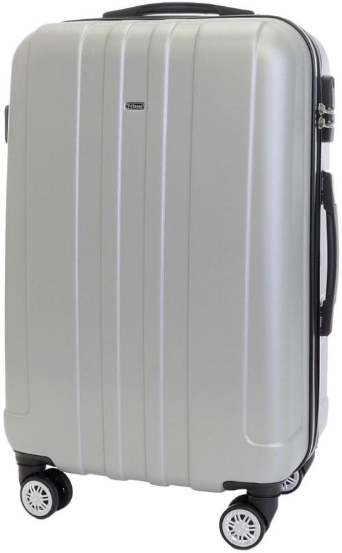Cestovní kufr T-class 902, vel. XL, ABS, brzda, (stříbrná), 78 x 48 x 28,5cm