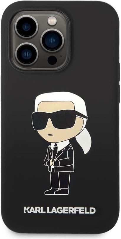 Kryt na mobil Karl Lagerfeld Liquid Silicone Ikonik NFT Zadní Kryt pro iPhone 14 Pro Max Black