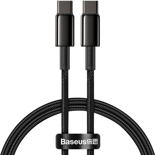 Datový kabel Baseus Tungsten Gold Fast Charging Data Cable Type-C (USB-C) 100W 1m Black