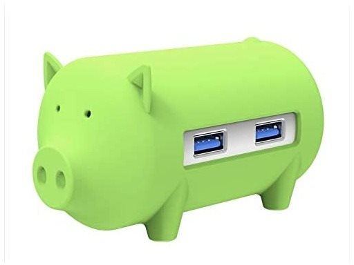 USB Hub ORICO Piggy 3x USB 3.0 hub + SD card reader green