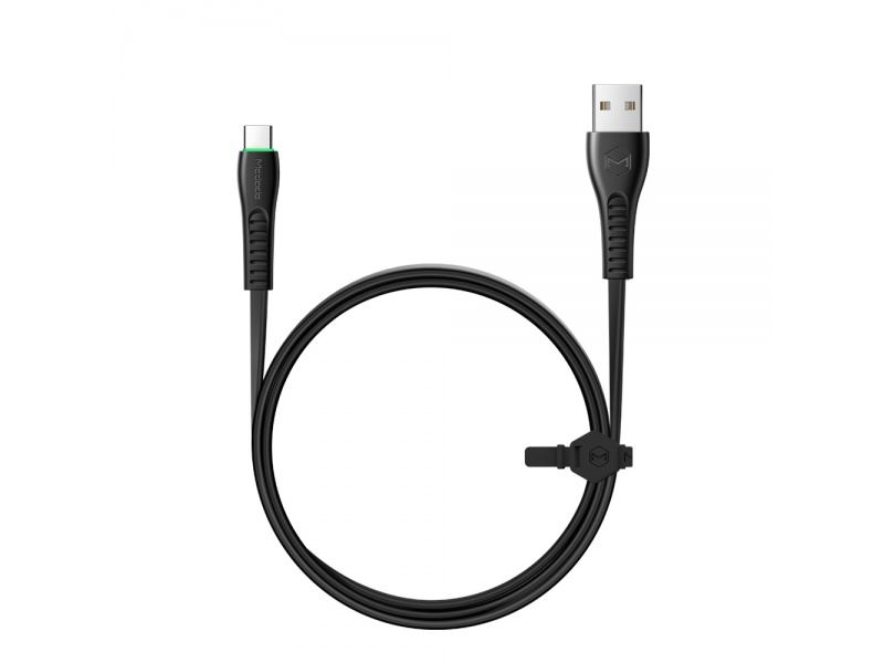 Mcdodo nabíjecí / datový kabel USB-C s LED světlem 1,2 m Flying Fish Series černá
