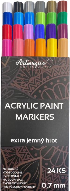 Popisovače Artmagico Akrylový popisovač s extra jemným hrotem (0,7 mm) 24 ks