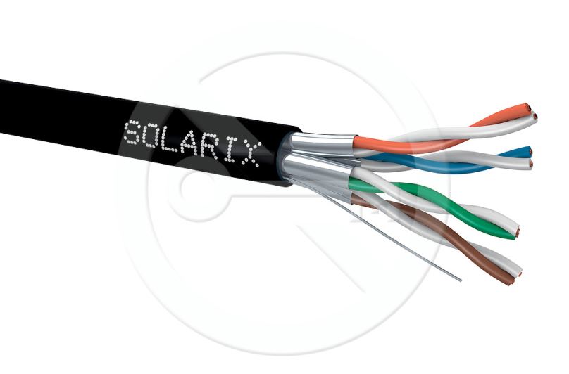 Instalační kabel Solarix CAT6A STP PE Fca 500m/cívka SXKD-6A-STP-PE