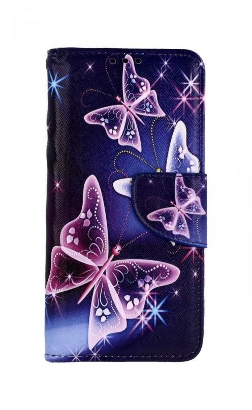 Pouzdro na mobil TopQ Pouzdro Samsung A20e knížkové Modré s motýlky 42899
