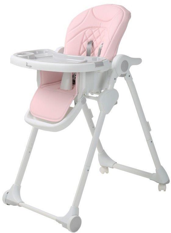 Jídelní židlička Bo Jungle B-Dinner Chair Wheely růžová