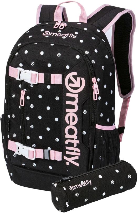 Školní batoh Meatfly Basejumper Black Dots 22 l